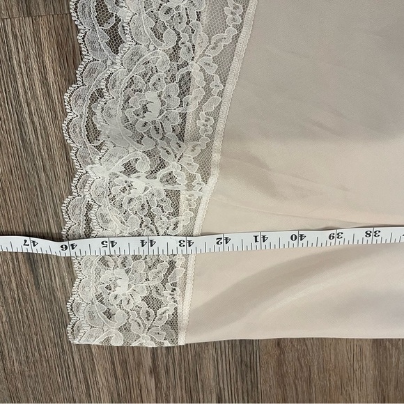 Vintage 60s Corhan Slip Dress Women’s 38 Ivory Petal Pink Lace Midi Bridal - Picture 8 of 10